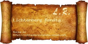 Lichtenberg Renáta névjegykártya